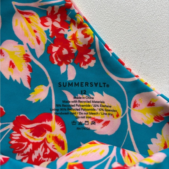 Summersalt Diane Von Furstenberg size 12 bow shoulder sidestroke swimsuit - Picture 8 of 8